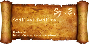 Szávai Beáta névjegykártya